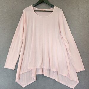 Fresh Produce Tunic Top Womwns XL/XXL Long Sleeve Pink‎ Handkerchief Hem